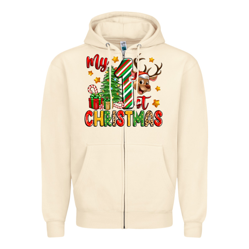 My First Christmas Zipper Hoodie by Zillion Design Studio | Teevron