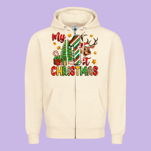 My First Christmas Zipper Hoodie Designed By Zillion Design Studio