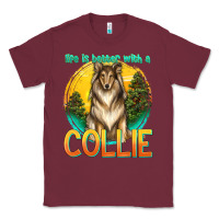 Burgundy life is better with a collie Classic Tee - texasbilliewilder