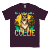 Plum life is better with a collie Classic Tee - texasbilliewilder