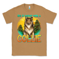 Toasted Coconut life is better with a collie Classic Tee - texasbilliewilder
