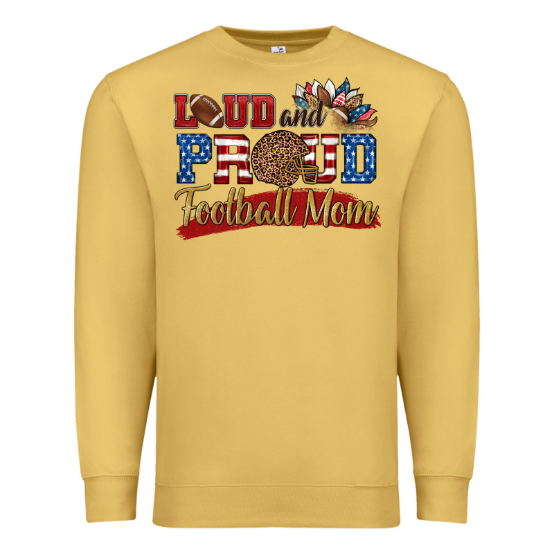 Loud And Proud Football Mom Premium Sweatshirt by HRA Design Shop | Teevron