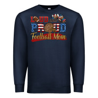 Navy loud and proud football mom Premium Sweatshirt - HRA Design Shop