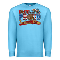 Ocean Blue loud and proud football mom Premium Sweatshirt - HRA Design Shop