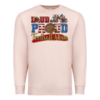 Pale Pink loud and proud football mom Premium Sweatshirt - HRA Design Shop