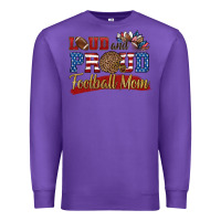 Purple loud and proud football mom Premium Sweatshirt - HRA Design Shop