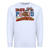 White loud and proud football mom Premium Sweatshirt - HRA Design Shop