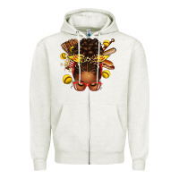 Oatmeal Heather softball afro messy bun Zipper Hoodie - texasbilliewilder