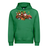 Emerald Christmas Truck Elf Santa snowman reindeer Urban Hoodie - NancyCooperArtShop