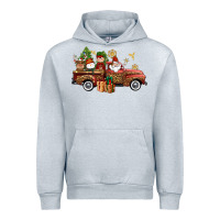 Heather Grey Christmas Truck Elf Santa snowman reindeer Urban Hoodie - NancyCooperArtShop