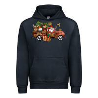 Navy Christmas Truck Elf Santa snowman reindeer Urban Hoodie - NancyCooperArtShop