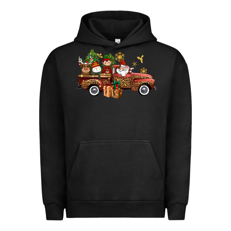 Christmas Truck Elf Santa Snowman Reindeer Urban Hoodie by NancyCooperArtShop | Teevron