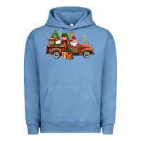 Pigment Pebble Blue Christmas Truck Elf Santa snowman reindeer Urban Hoodie - NancyCooperArtShop