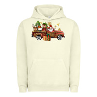 Pigment Pistachio Christmas Truck Elf Santa snowman reindeer Urban Hoodie - NancyCooperArtShop