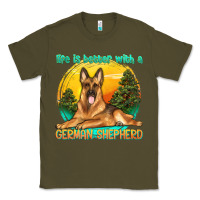 Army Green life is better with a german shepherd Classic Tee - texasbilliewilder