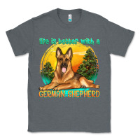Charcoal Heather life is better with a german shepherd Classic Tee - texasbilliewilder