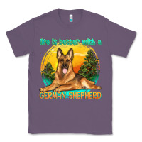 Lavender life is better with a german shepherd Classic Tee - texasbilliewilder