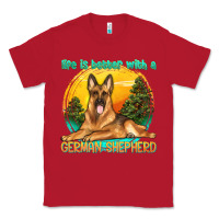 Red life is better with a german shepherd Classic Tee - texasbilliewilder