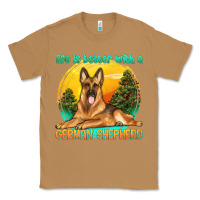 Toasted Coconut life is better with a german shepherd Classic Tee - texasbilliewilder