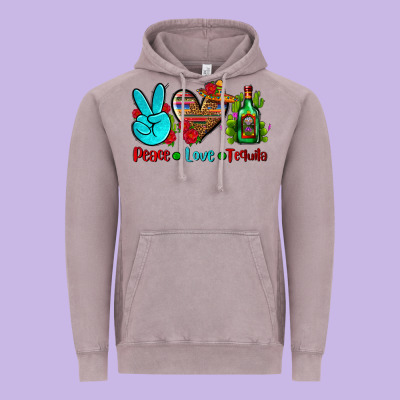 Peace Love Tequila Vintage Hoodie Designed By Adodesignshop