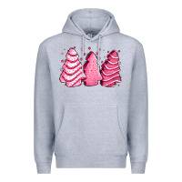 Heather Grey pink Christmas cakes Premium Hoodie - Jasminsmagicworld