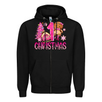 Black 1st christmas gingerbread girl Zipper Hoodie - Zillion Design Studio