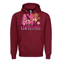 Burgundy 1st christmas gingerbread girl Zipper Hoodie - Zillion Design Studio