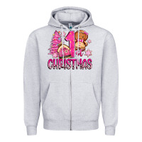 Heather Grey 1st christmas gingerbread girl Zipper Hoodie - Zillion Design Studio