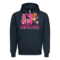 Navy 1st christmas gingerbread girl Zipper Hoodie - Zillion Design Studio