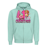 Seafoam 1st christmas gingerbread girl Zipper Hoodie - Zillion Design Studio