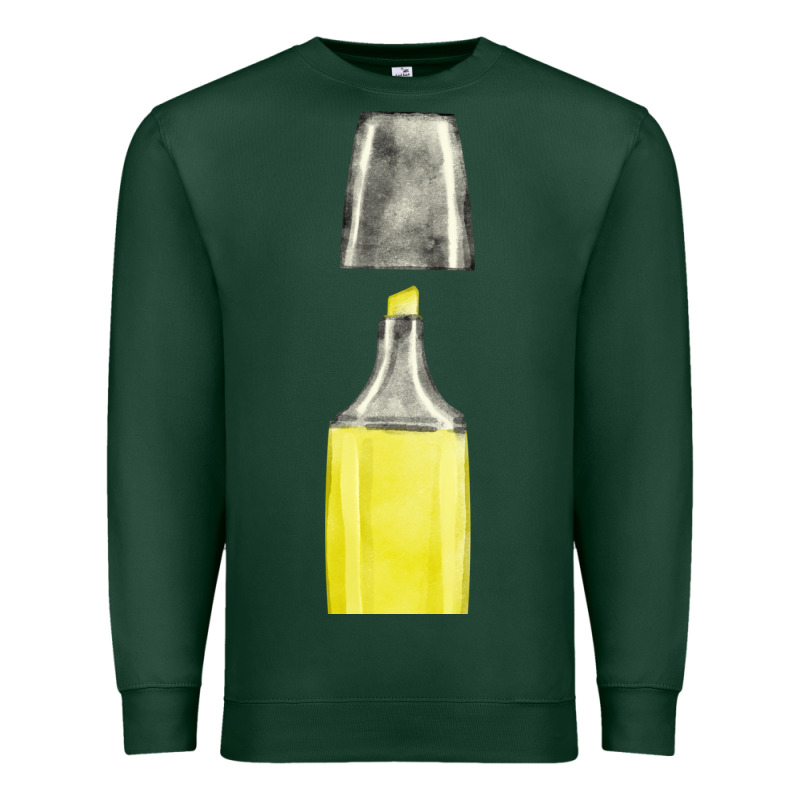 Yellow Highlighter Pen Fa Element Premium Sweatshirt by FaDigitalArtStudio | Teevron