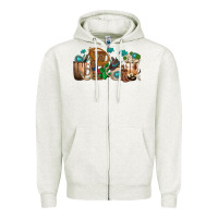 Oatmeal Heather western coffee cups Zipper Hoodie - texasbilliewilder