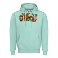 Seafoam western coffee cups Zipper Hoodie - texasbilliewilder