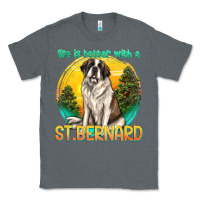 Charcoal Heather life is better with a st.bernard Classic Tee - texasbilliewilder