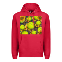 Cardinal tennis ball with sunflower and racket Premium Hoodie - BarkalooDesign