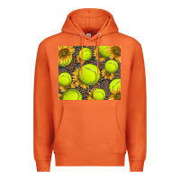 Carrot tennis ball with sunflower and racket Premium Hoodie - BarkalooDesign