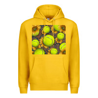 Lemon tennis ball with sunflower and racket Premium Hoodie - BarkalooDesign