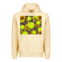 Pina Colada tennis ball with sunflower and racket Premium Hoodie - BarkalooDesign
