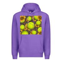 Purple tennis ball with sunflower and racket Premium Hoodie - BarkalooDesign