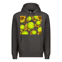 Smoke tennis ball with sunflower and racket Premium Hoodie - BarkalooDesign