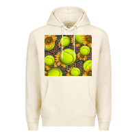 Tofu tennis ball with sunflower and racket Premium Hoodie - BarkalooDesign