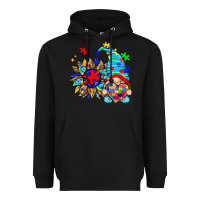Black autism sunflower gnome Heavyweight Hoodie - Zillion Design Studio