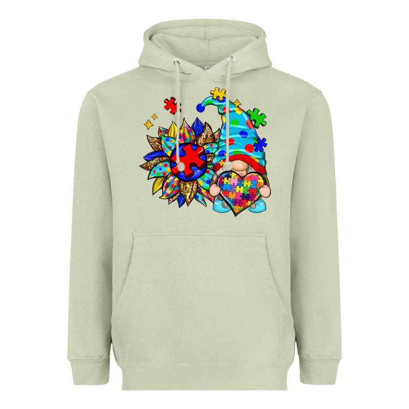 Autism Sunflower Gnome Heavyweight Hoodie by Zillion Design Studio | Teevron