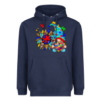 Navy autism sunflower gnome Heavyweight Hoodie - Zillion Design Studio
