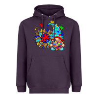 Plum autism sunflower gnome Heavyweight Hoodie - Zillion Design Studio