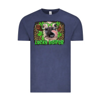 Vintage Denim lucky heifer with glasses st patricks Vintage Tee - Artiststas