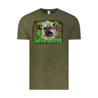 Vintage Olive lucky heifer with glasses st patricks Vintage Tee - Artiststas