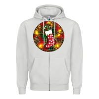Dove Grey Santa Stocking Christmas Zipper Hoodie - RanaPortraitStore