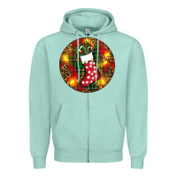 Seafoam Santa Stocking Christmas Zipper Hoodie - RanaPortraitStore