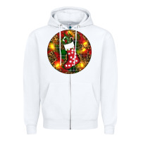 White Santa Stocking Christmas Zipper Hoodie - RanaPortraitStore